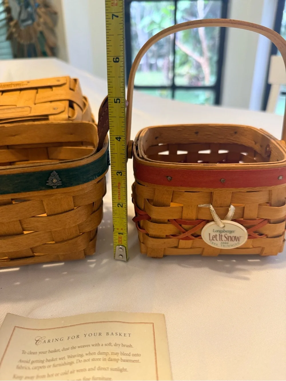 VTG 2000-2006 Longaberger woven Holiday baskets (3) w/protective liners